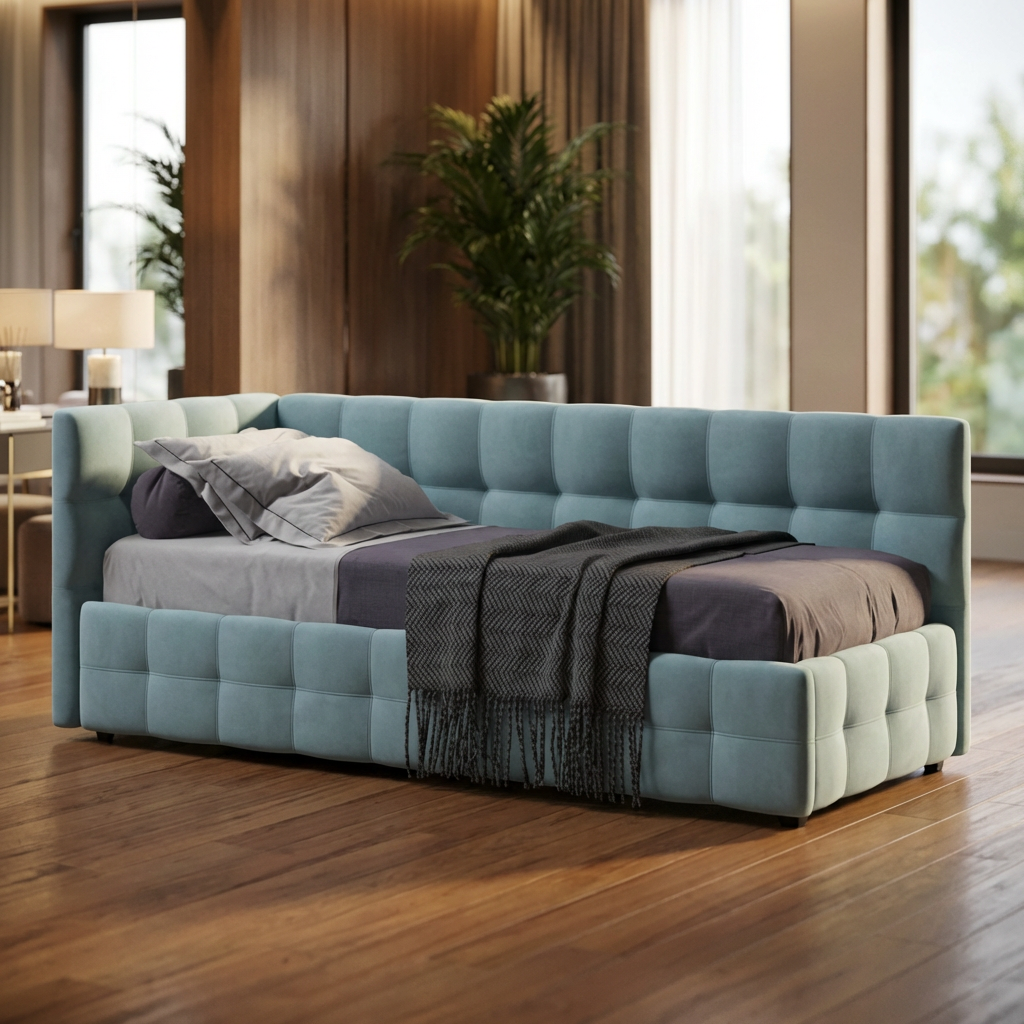 BOSS Mini Кровать+ПМ 90*200 (MONOLIT Aqua NEW)